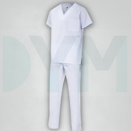 WHITE SANITARY PAJAMAS (WHOLE SET)